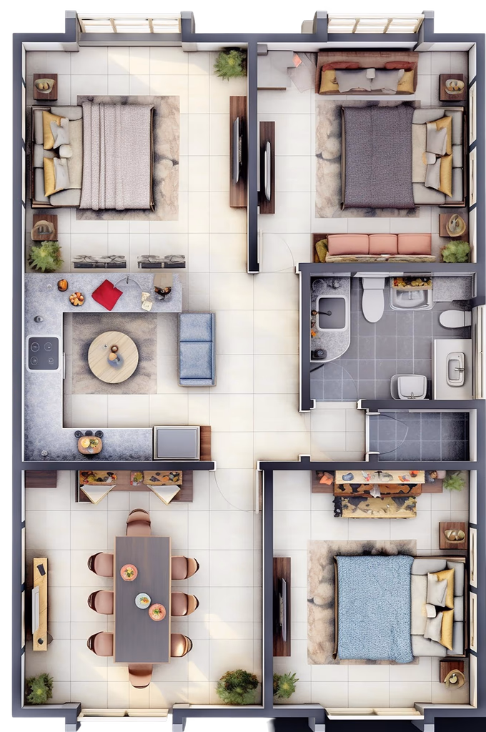 Free plan render example